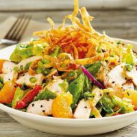 Enlightened Asian Chopped Salad · Grilled chicken | baby field greens | napa cabbage | romaine | red bell peppers | snap peas ...