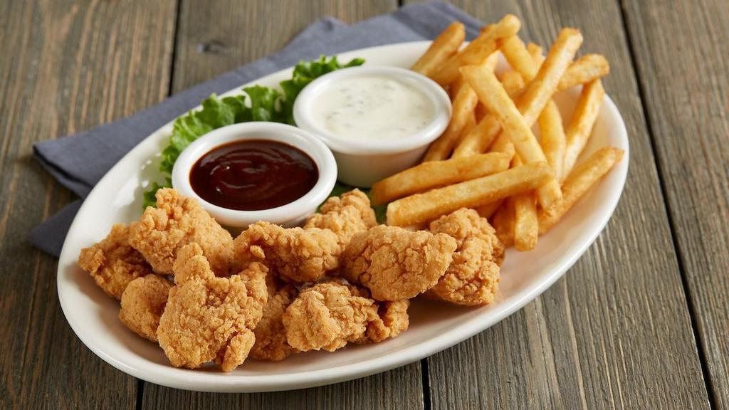 Boneless Wings With Root Beer Bbq Sauce · All-white-meat boneless wings | Root Beer BBQ sauce | creamy ranch dressing | served with a kids' side and a drink