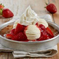 Strawberry Shortcake Pizookie® · Buttery sugar cookie | fresh strawberries | strawberry purée | rich vanilla bean ice cream |...