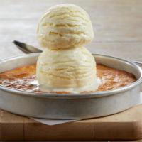 Sugar Cookie Pizookie® · Fresh-baked sugar cookie | rich vanilla bean ice cream