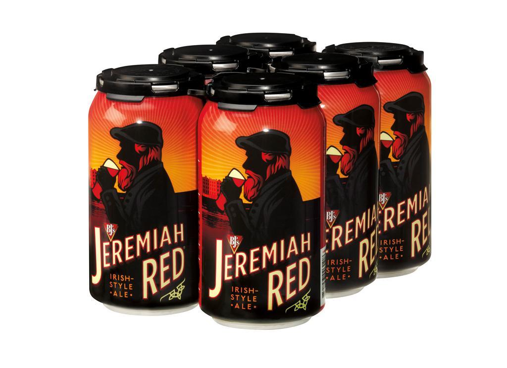 BJ's Jeremiah Red® - 6-Pack · An Irish-style ale brewed with a secret blend of five imported specialty malts Available in a 6-pack (12 oz. cans) A recycling deposit has been added, where applicable