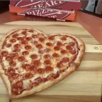 Heart Shaped Pizza · Large Heart Shaped Pizza!  Comes with your choice of up to two toppings.