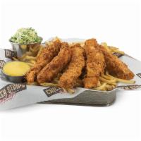 5 Chicken Tender Strip Meal · 5 chicken tender strips, shoestring fries or tater tots, coleslaw and your choice of 2 dippi...