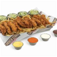 Family Meal · 12 chicken tender strips, shoestring fries, 4 sides of coleslaw and your choice of 4 dipping...