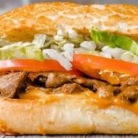 Maya Angelou · Vegan Steak, Yellow BBQ Sauce, Cheddar. All sandwiches are served hot with dirty sauce, lett...