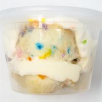 Pint Cake · A collection of cake scraps from all our flavors piled high with a swirl of smooth buttercre...