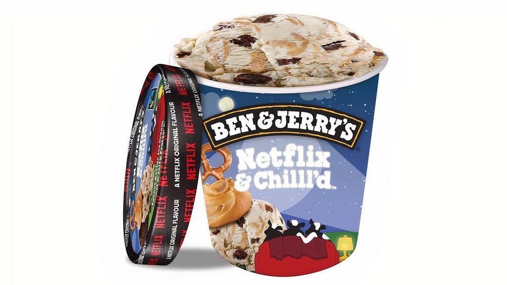 Ben & Jerry'S Netflix & Chilll'D · Rich creamy vanilla goodness between two vanilla wafers. Each sandwich is printed with one of four wrestling super stars. 4-count box