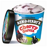 Ben & Jerry'S Cherry Garcia · Cherry Ice Cream with cherries and fudge flakes. A euphoric tribute to guitarist Jerry Garci...