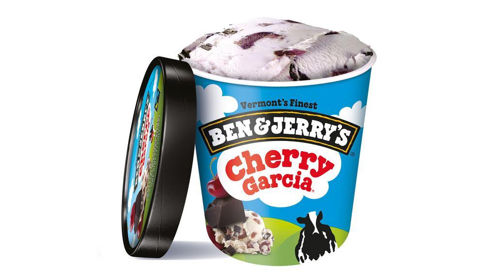 Ben & Jerry'S Cherry Garcia · Cherry Ice Cream with cherries and fudge flakes. A euphoric tribute to guitarist Jerry Garcia & Grateful Dead fans everywhere. 16 oz.
