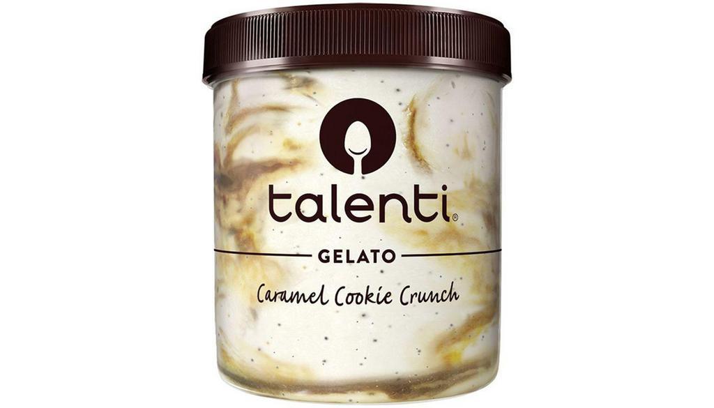 Talenti Caramel Cookie Crunch Gelato Pint · We blend chocolate cookies into our delicious sweet cream gelato, then add a swirl of our one-of-a-kind dulce de leche. 16 oz.
