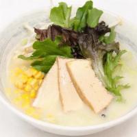 Vegetable Ramen Regular · Sesame base soup with spinach noodles. Include corn, green onions, bean sprout, spring mix, ...