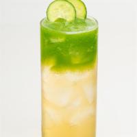 Grasshopper · Lychee green tea topped with fresh cucumber juice