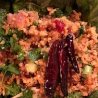 J12 Crispy Rice Salad (Nam Kao) · Crispy rice with shredded coconut, cilantro, peanuts, green onion, mint, and crispy chilies ...