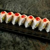 Mexican · Spicy. Cooked spicy shrimp over California roll.