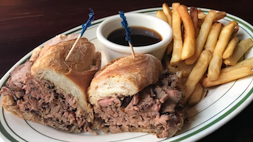 French Dip · Thinly-sliced beef tender au jus, French roll