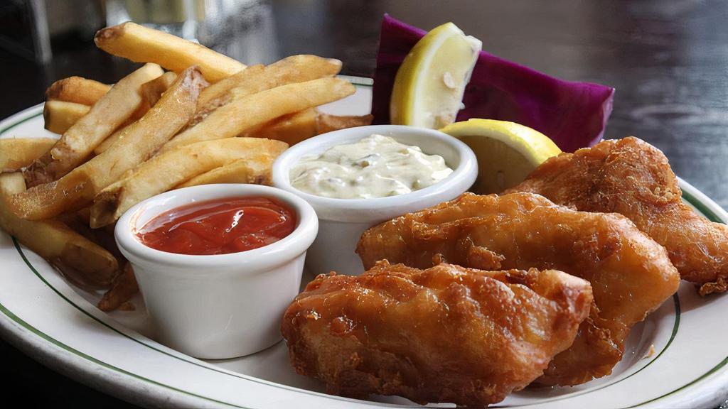 Fish & Chips · Tavern-battered cod with chips.