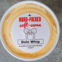 Dole Whip · hard-packed soft-serve (half-pint) non-dairy frozen pineapple treat! (vegan) packed in house!