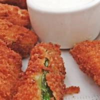 Fried Zucchini · Served with ranch dressing.