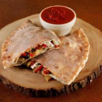 Vegetarian Calzone · Mushroom, onion, red bell peppers, olives.