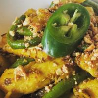 Spicy Lemongrass Chicken & Green Beans · sauteed with garlic, onions, lemongrass, curry powder and house stir-fry sauce, topped with ...