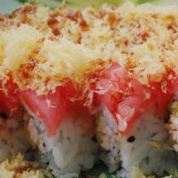 Tuna Gone Wild Roll · Tuna, shrimp tempura, crab, avocado, cucumber, crunch.