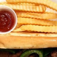 1. Philly Cheese Steak Sandwich with Fries · 