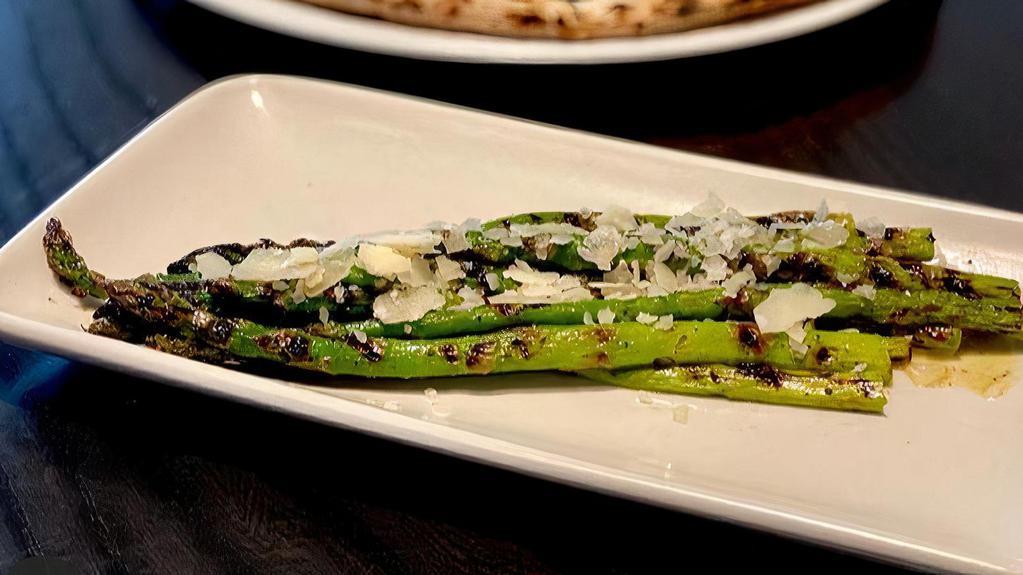 Grilled Asparagus · grilled asparagus, citrus vinaigrette, shaved parmigiano reggiano