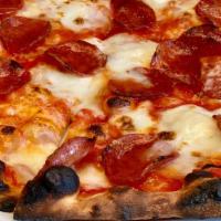 Pepperoni Pizza · Tomato sauce, pepperoni,  