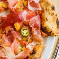 Prosciutto & Pineapple Pizza · Tomato sauce,  