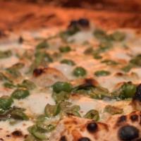 Green Olive Pizza · Castelvetrano olives,  