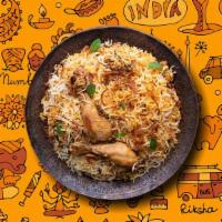 Chicken Biryani · Our long grain basmati rice cooked with chicken marinated in yogurt and house spices in our ...