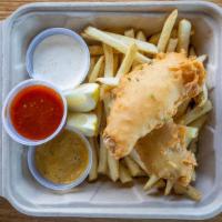 Fish & Chips - 2 Pcs · Cod, cocktail sauce, remoulade, gluten free.