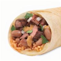 Diablo Burrito · Your choice of protein with spicy diablo sauce, black or pinto beans, Baja rice, cheese and ...
