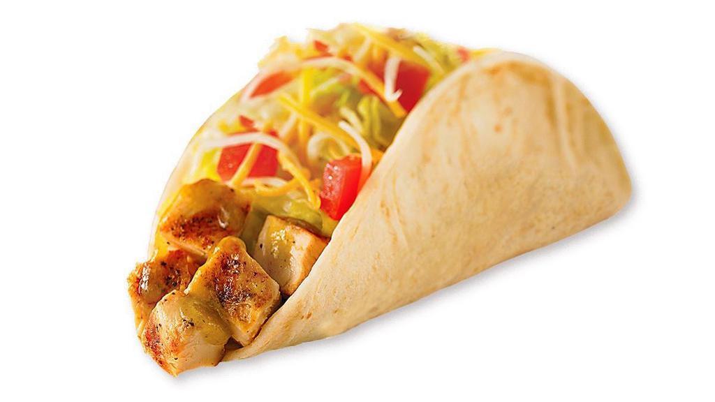 Americano Taco · Your choice of protein served on a flour tortilla with hot or mild salsa, lettuce, tomato and cheese.