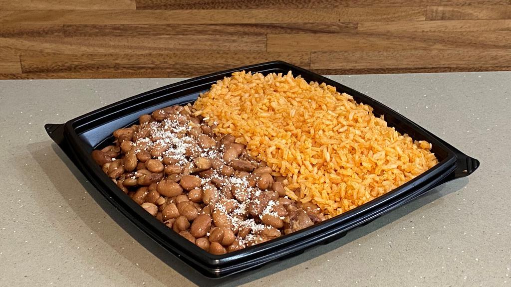 Rice And Beans Plate · Your choice of pinto or black beans served with Baja rice.