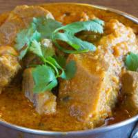 12. Lamb Curry · Grass-fed boneless lamb sautéed in curry with a hint of butter, onions, garlic and ginger.