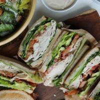 House Club Sandwich Meal · In-house roasted chicken breast, smoked bacon, avocado, lettuce, tomato, mayo, toasted sourd...