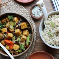 Teriyaki Tofu Meal · A family-style serving of our vegetarian teriyaki tofu wok made with tofu, mushrooms, bean s...