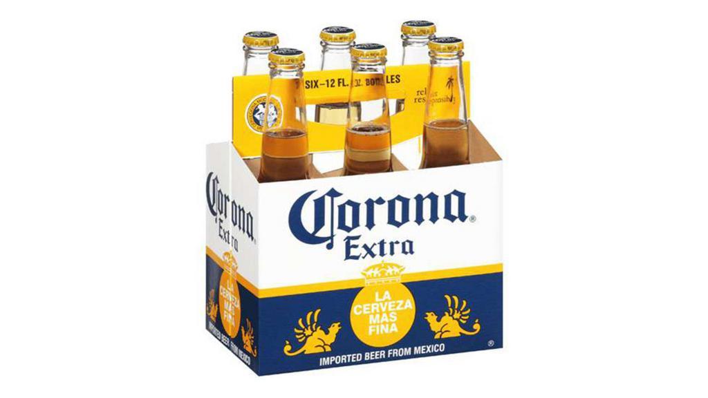 Corona, 6Pk-12Oz (4.6% Abv) · Full flavored Mexican style pale lager [4.6% abv]. Must be 21 or over to purchase alcohol. You will be carded upon delivery of the order. By ordering these items you are confirming you are over 21 years old. Must be purchased with food.