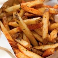 Cajun Fries · crispy french fries, cajun + chile-lime seasonings, chipotle ranch dipping sauce [800 cal] .
