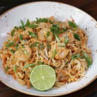 Thai Noodles · shrimp, ground chicken, tofu, peanuts, stir-fried egg, bean sprouts, pad thai sauce [1430 cal]