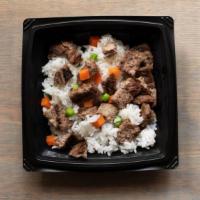Dog Bowl - Beef · grilled hamburger patty, brown rice and veggies .