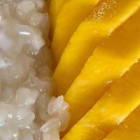 Mango With Sticky Rice · Sweet sticky rice with coconut milk served with mango.