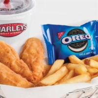 Kids Meal · 3 Chicken Strips served with Kids Fries, Kids Drink & Oreo 2 Pack