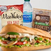 Veggie Cheesesteak Boxed Meal · Charleys Veggie Cheesesteak Boxed Meal includes a veggie cheesesteak (melted provolone chees...