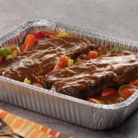Pot Roast  (2 Roasts) · Our pot roast is slow-cooked overnight for awesome tenderness. Served on a bed of potatoes, ...