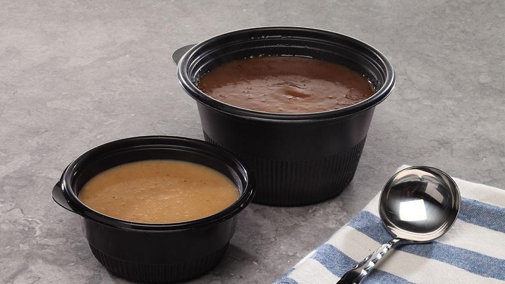 Gravy · Choice of beef-based brown gravy or fresh poultry seasoned gravy. Served in a 24 oz. bowl.