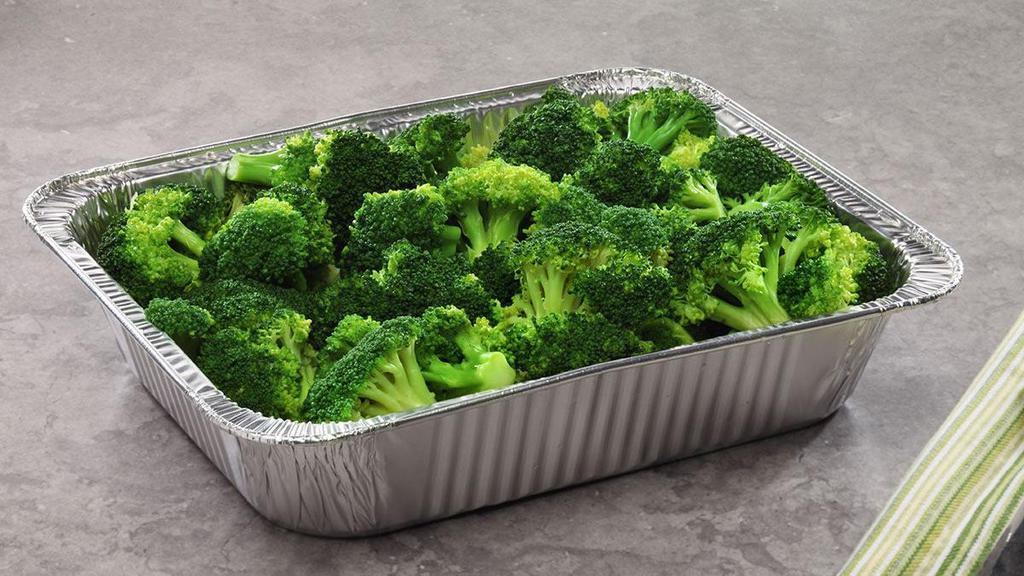Steamed Broccoli · Serves 15 people.