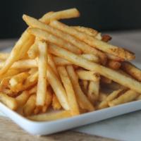 Seasoned Fries · Crispy fries seasoned with a garlic salt blend.
