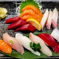 Sushi & Sashimi · Chef's choice of fresh 6 pieces nigiri and 9 pieces sashimi.